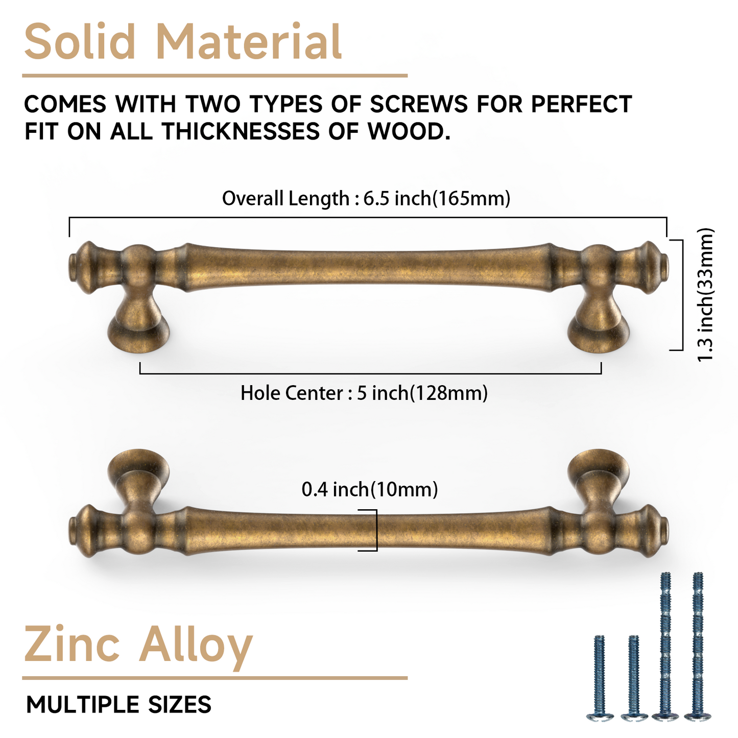 Asidrama 3768 Antique Brass 10 Pack Kitchen Cabinet Pulls