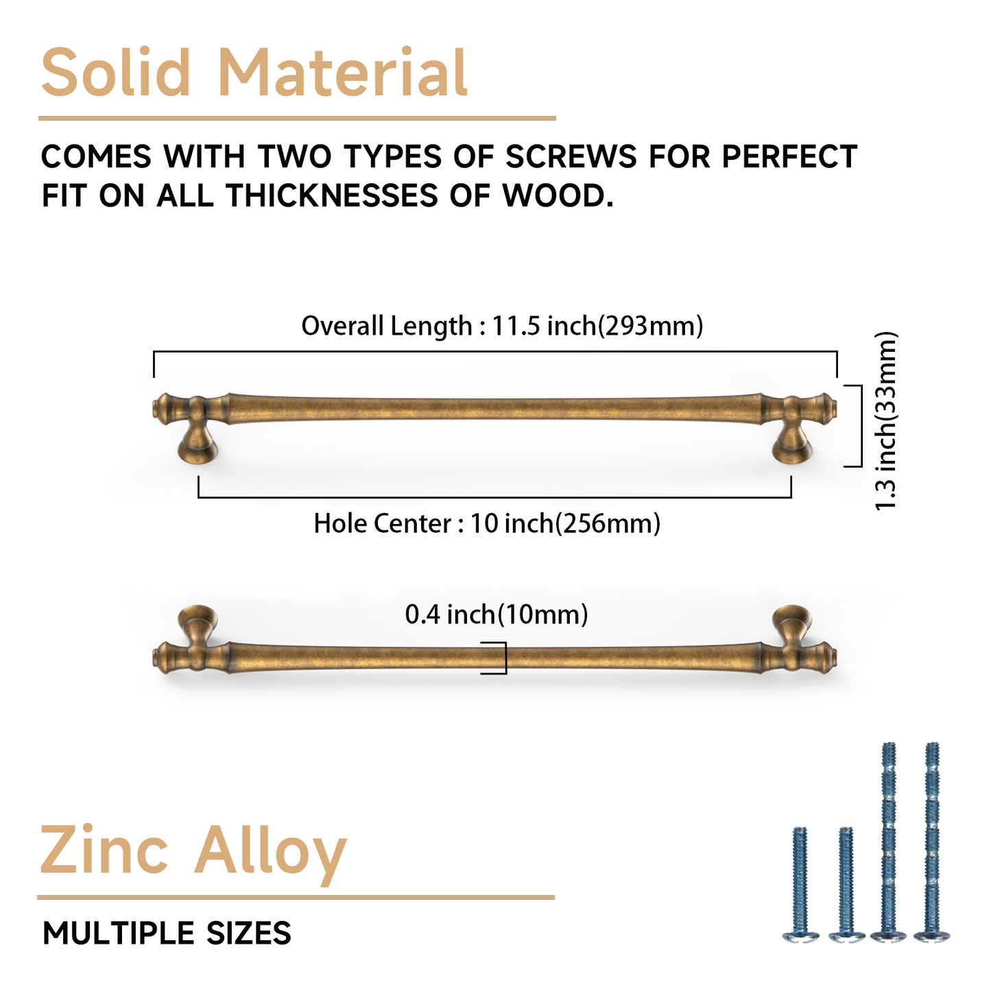 Asidrama 3768 Antique Brass 10 Pack Kitchen Cabinet Pulls