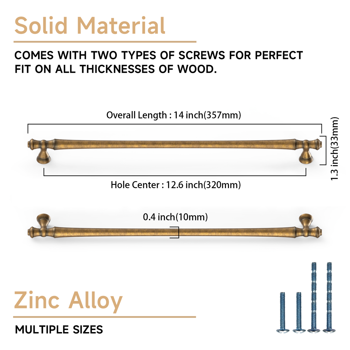 Asidrama 3768 Antique Brass 10 Pack Kitchen Cabinet Pulls