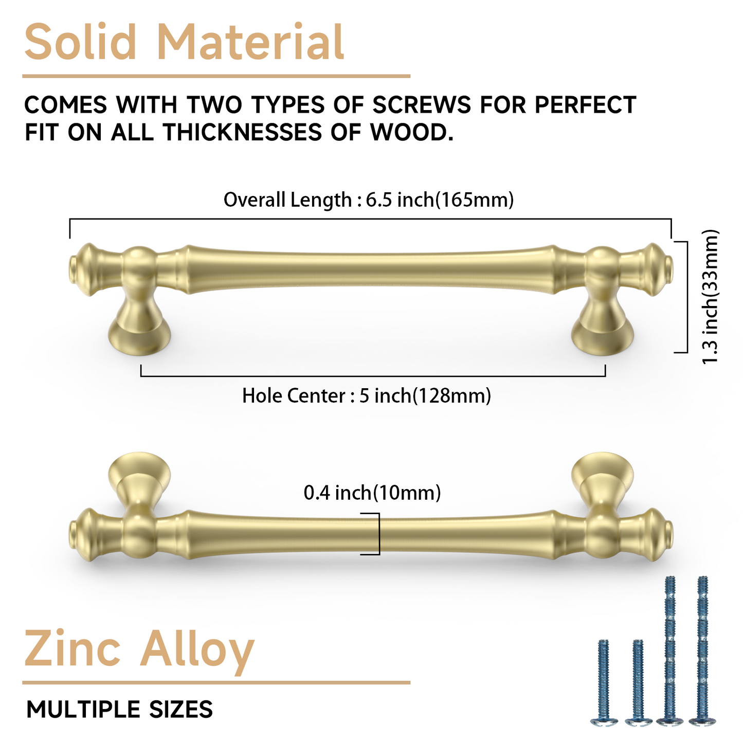 Asidrama 3768 Brushed Brass 10 Pack Kitchen Cabinet Pulls