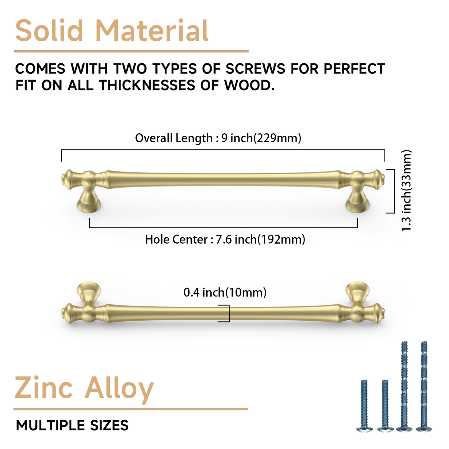 Asidrama 3768 Brushed Brass 10 Pack Kitchen Cabinet Pulls