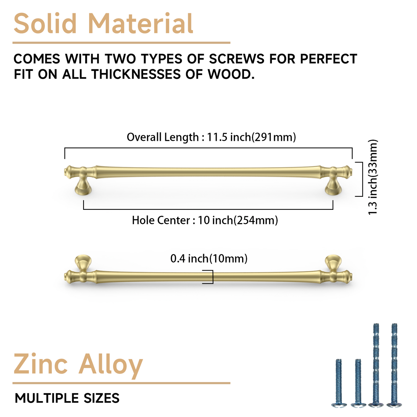 Asidrama 3768 Brushed Brass 10 Pack Kitchen Cabinet Pulls