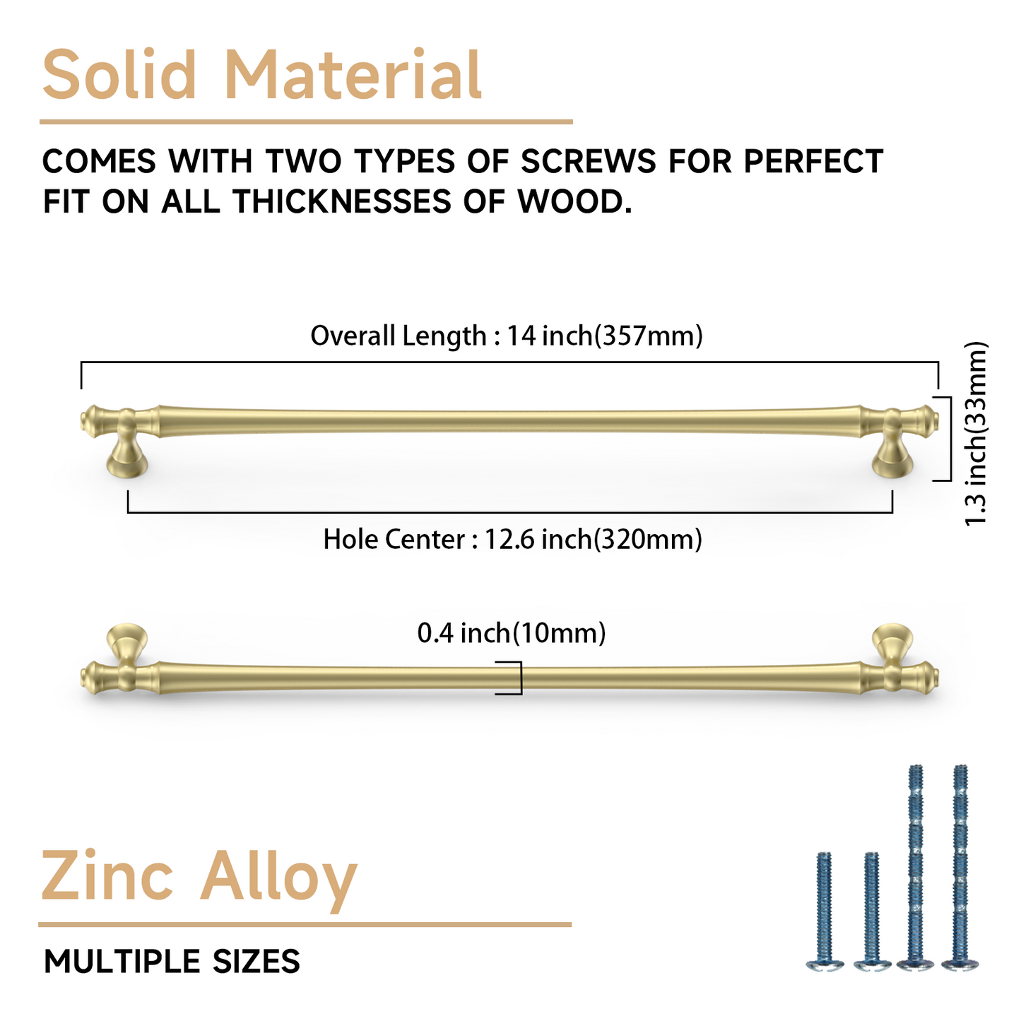 Asidrama 3768 Brushed Brass 10 Pack Kitchen Cabinet Pulls