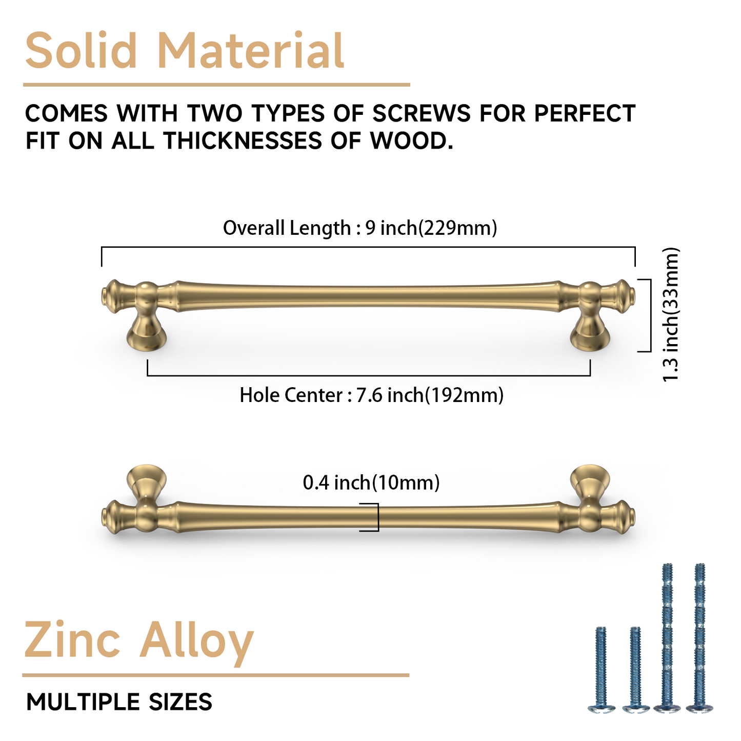 Asidrama 3768 Champagne Bronze 10 Pack Kitchen Cabinet Pulls