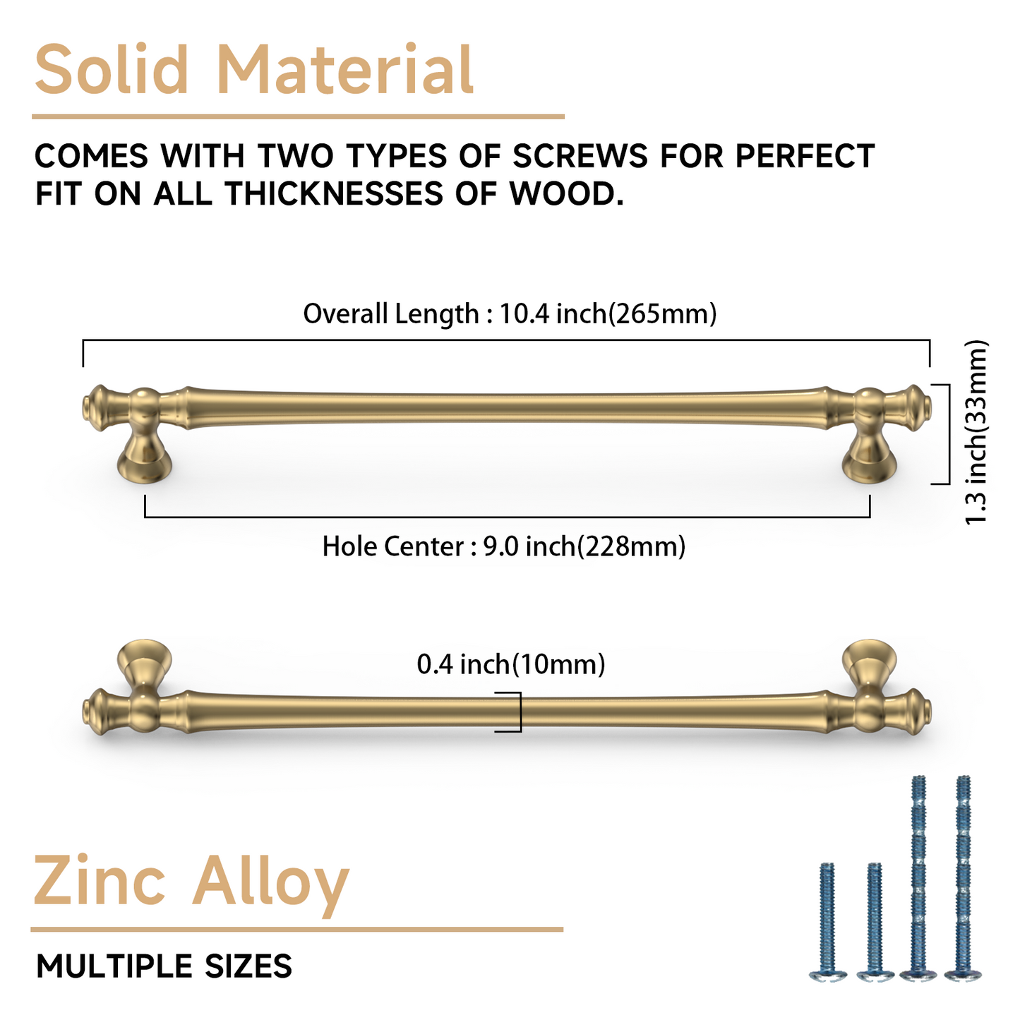 Asidrama 3768 Champagne Bronze 10 Pack Kitchen Cabinet Pulls