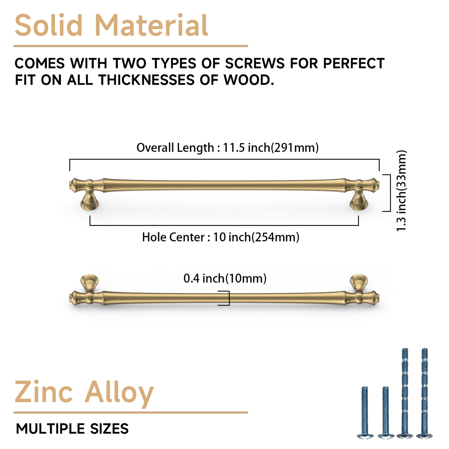 Asidrama 3768 Champagne Bronze 10 Pack Kitchen Cabinet Pulls