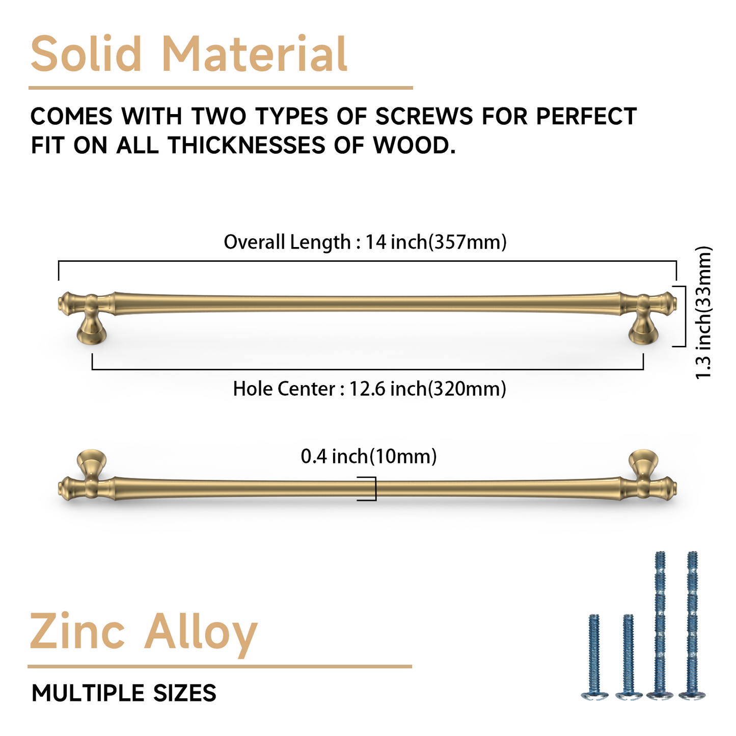 Asidrama 3768 Champagne Bronze 10 Pack Kitchen Cabinet Pulls