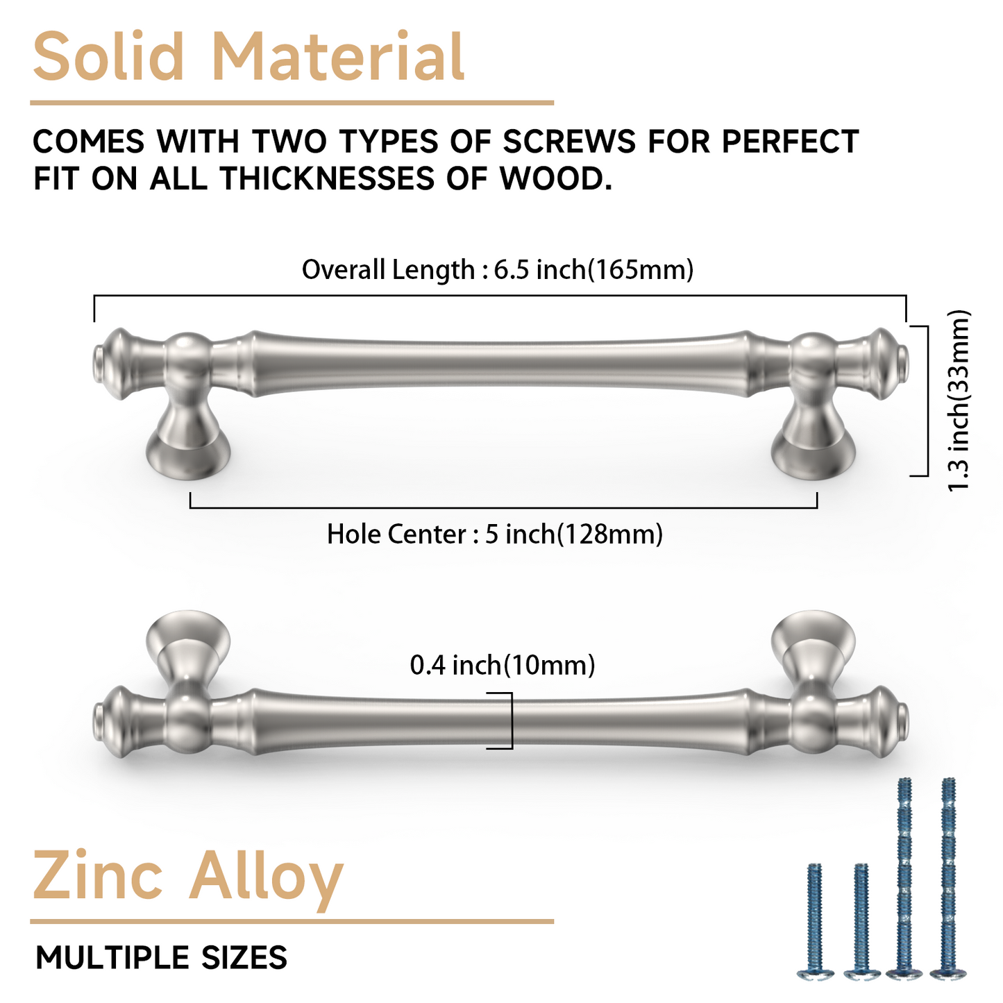 Asidrama 3768 Brushed Satin Nickel 10 Pack Kitchen Cabinet Pulls