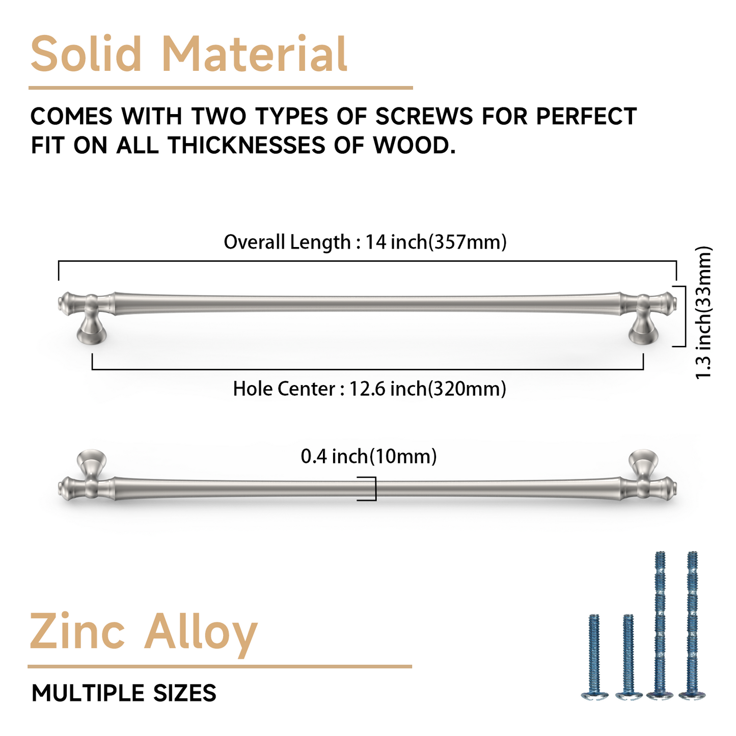 Asidrama 3768 Brushed Satin Nickel 10 Pack Kitchen Cabinet Pulls