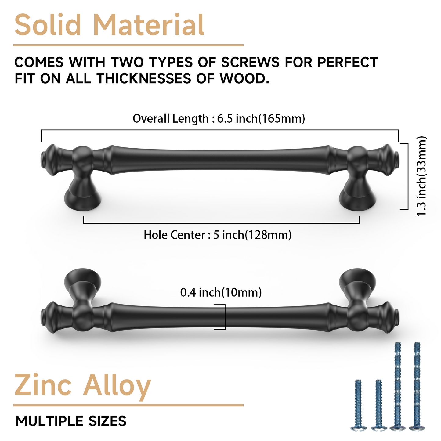 Asidrama 3768 Matte Black 10 Pack Kitchen Cabinet Pulls