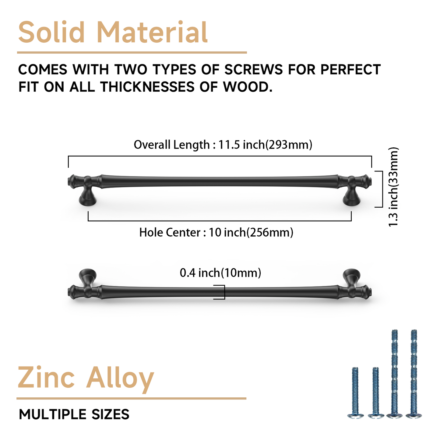 Asidrama 3768 Matte Black 10 Pack Kitchen Cabinet Pulls