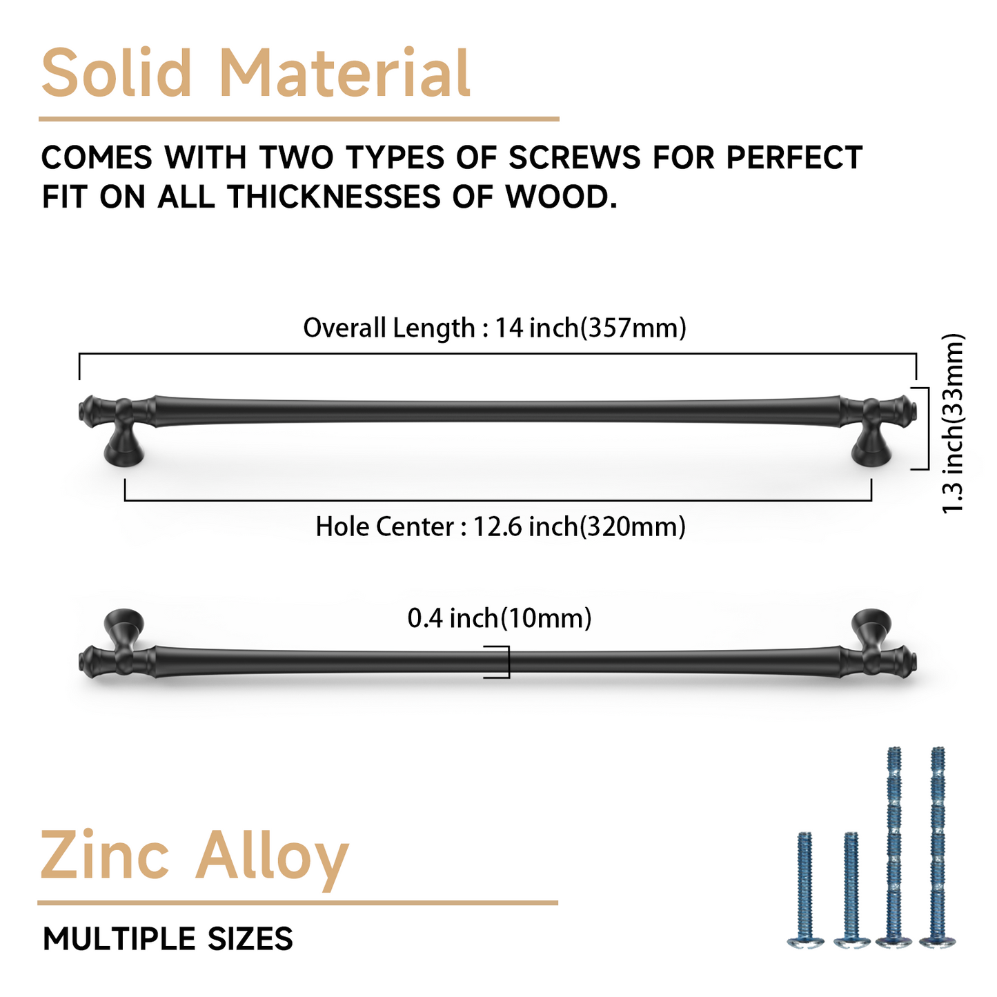 Asidrama 3768 Matte Black 10 Pack Kitchen Cabinet Pulls