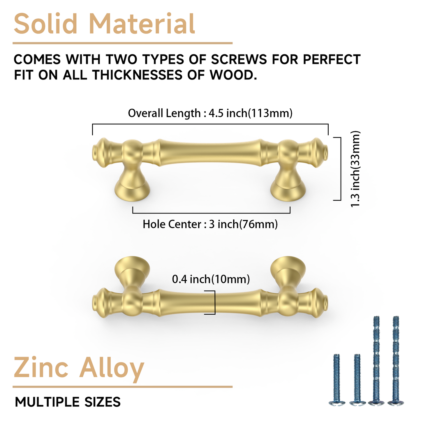 Asidrama 3768 Brushed Gold 10 Pack Kitchen Cabinet Pulls