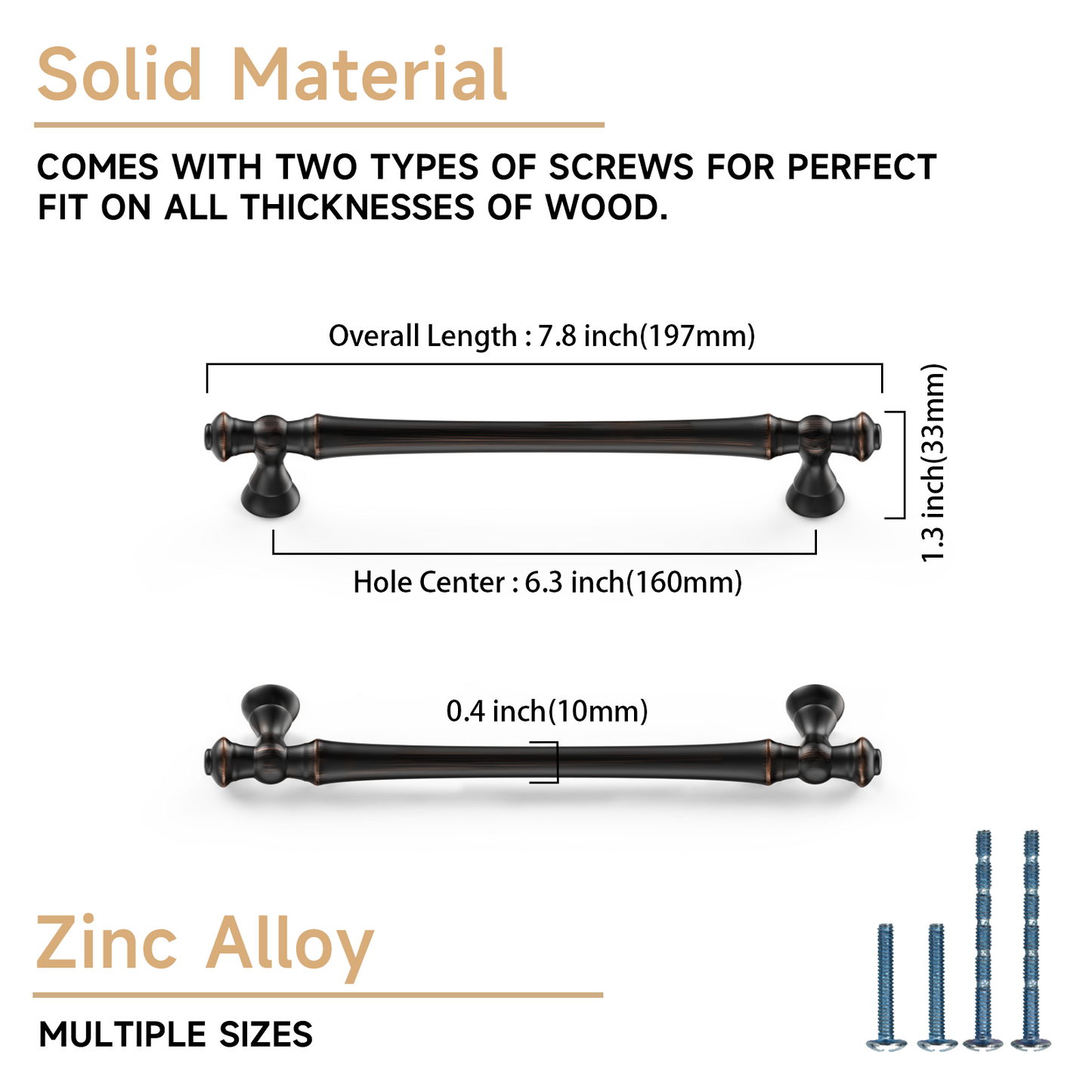 Asidrama 3768 Oil Rubbed Bronze 10 Pack Kitchen Cabinet Pulls