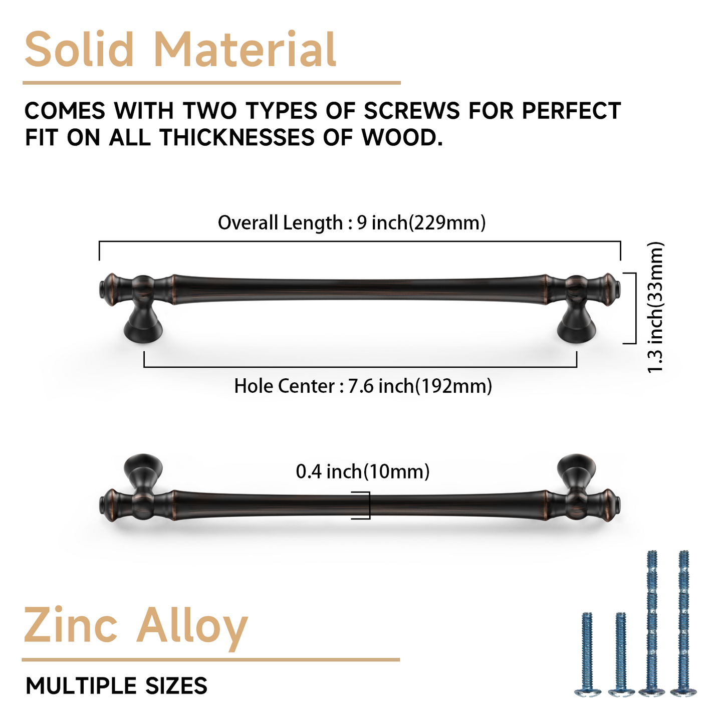 Asidrama 3768 Oil Rubbed Bronze 10 Pack Kitchen Cabinet Pulls