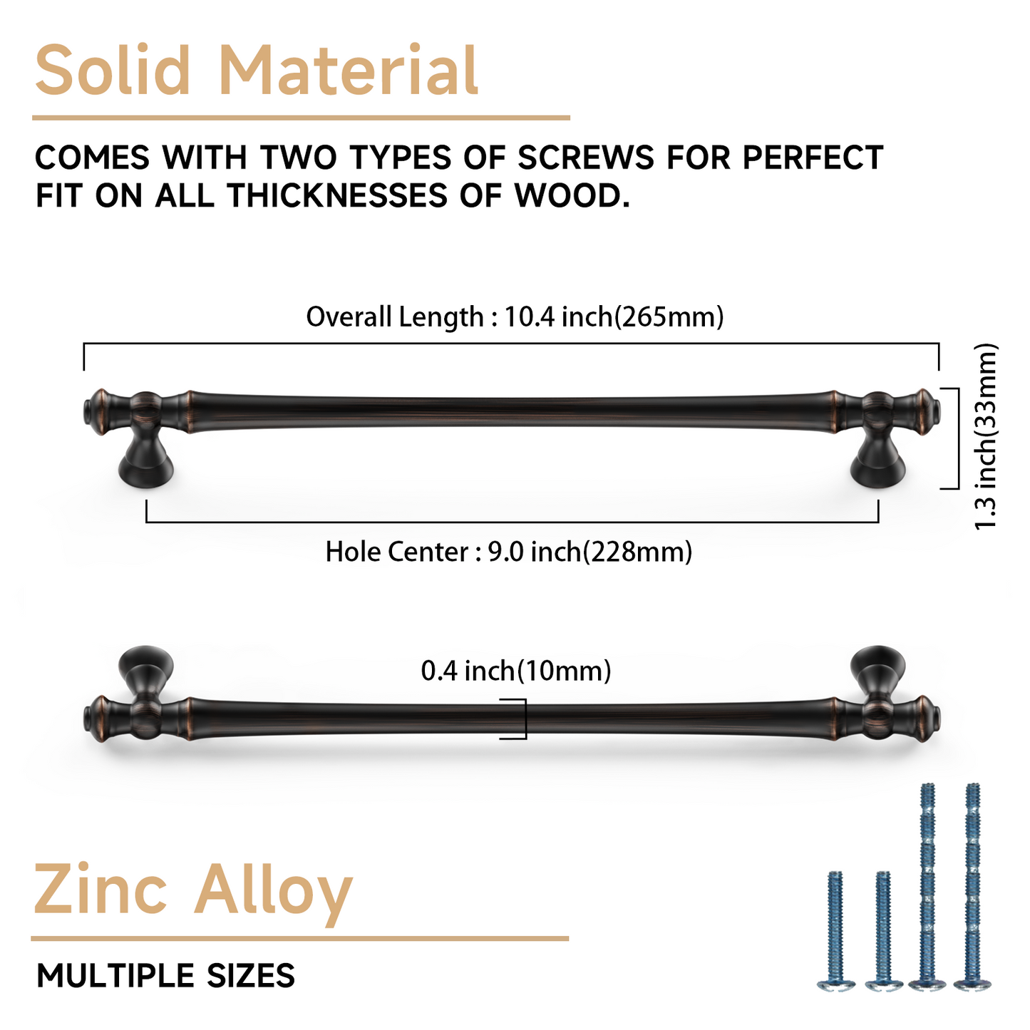 Asidrama 3768 Oil Rubbed Bronze 10 Pack Kitchen Cabinet Pulls