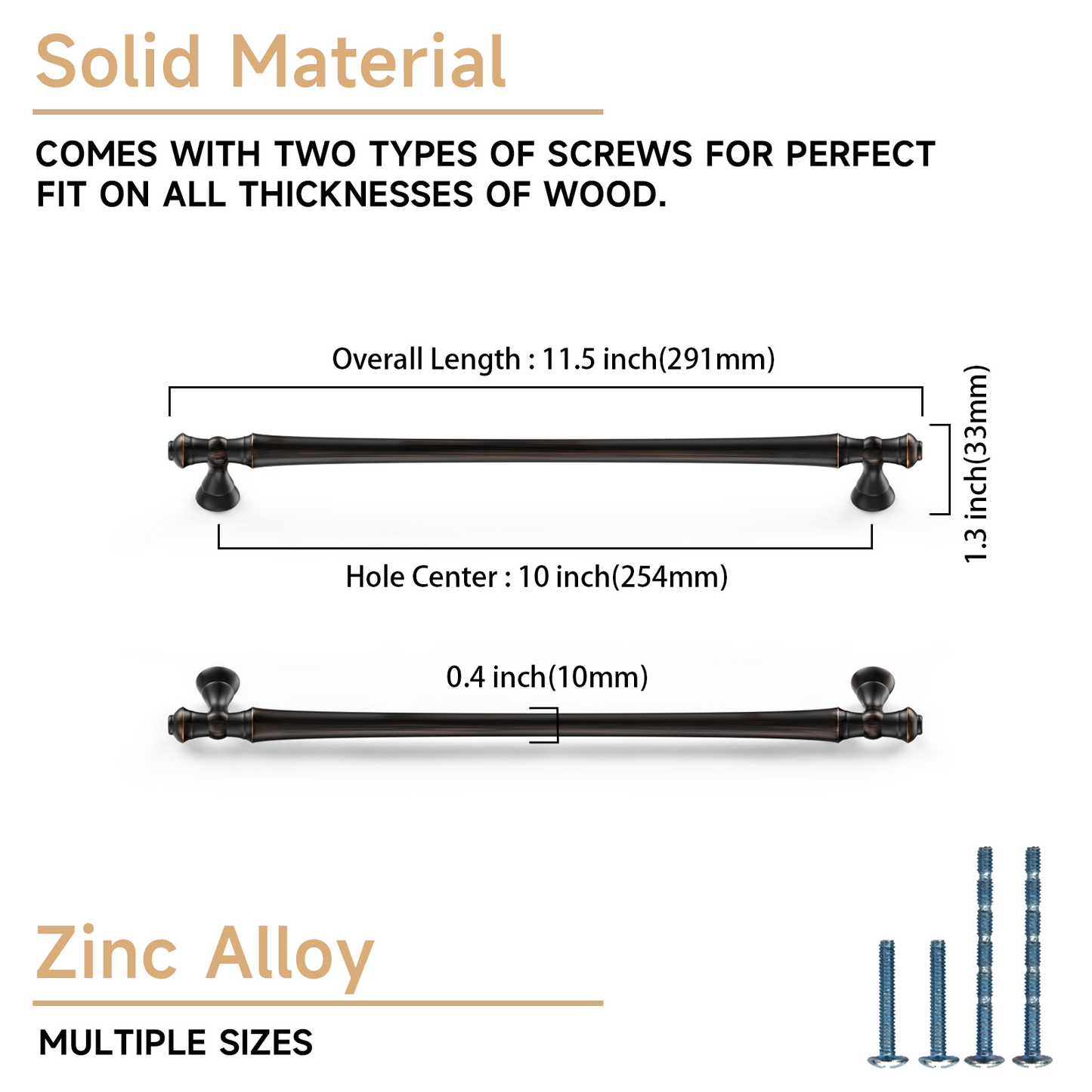 Asidrama 3768 Oil Rubbed Bronze 10 Pack Kitchen Cabinet Pulls