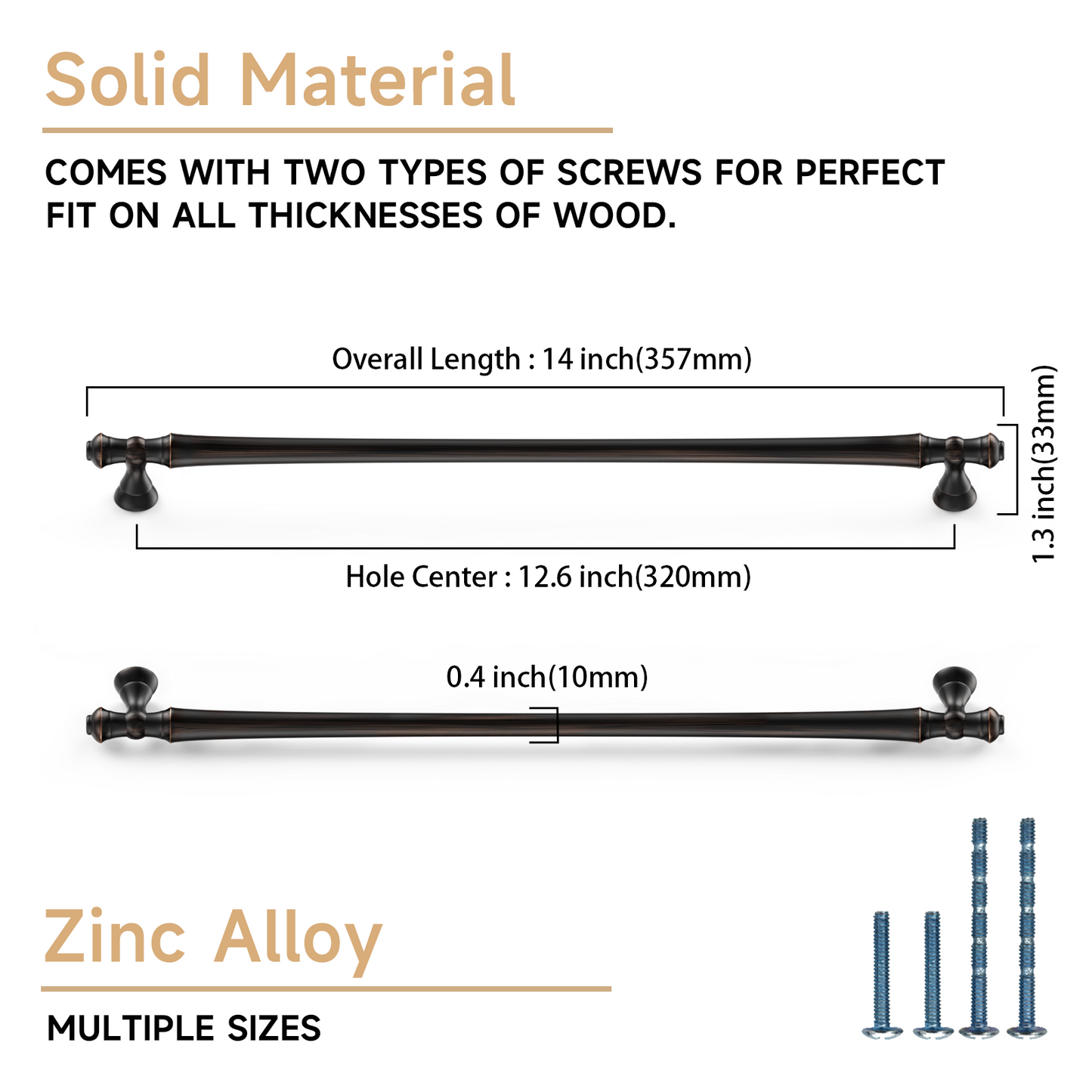 Asidrama 3768 Oil Rubbed Bronze 10 Pack Kitchen Cabinet Pulls