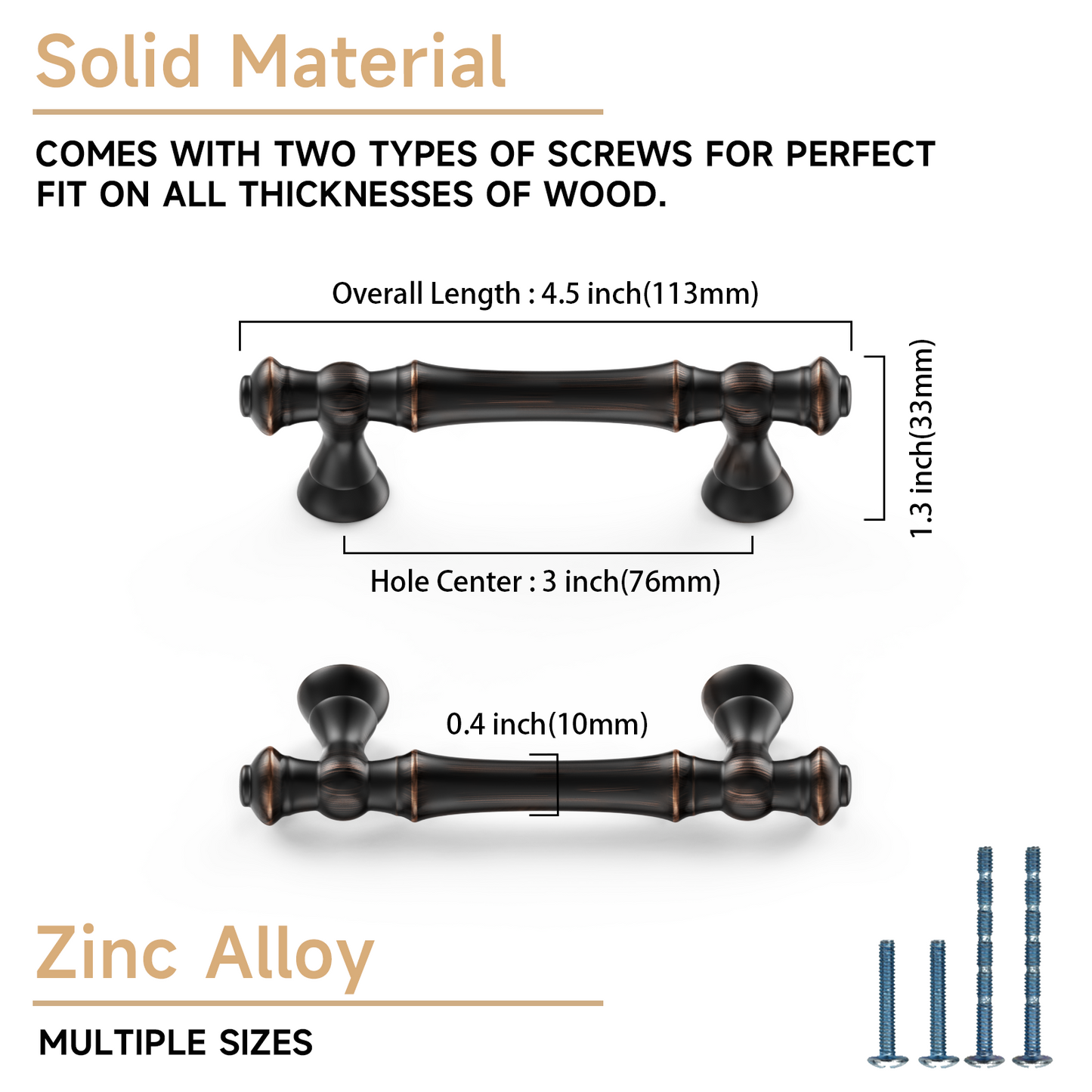 Asidrama 3768 Oil Rubbed Bronze 10 Pack Kitchen Cabinet Pulls