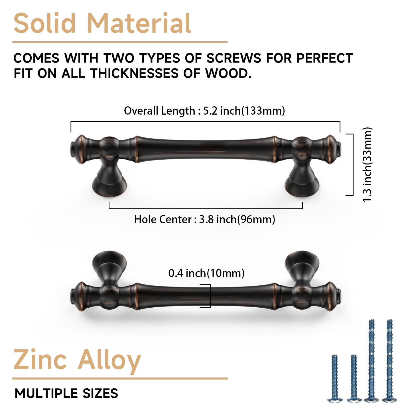 Asidrama 3768 Oil Rubbed Bronze 10 Pack Kitchen Cabinet Pulls