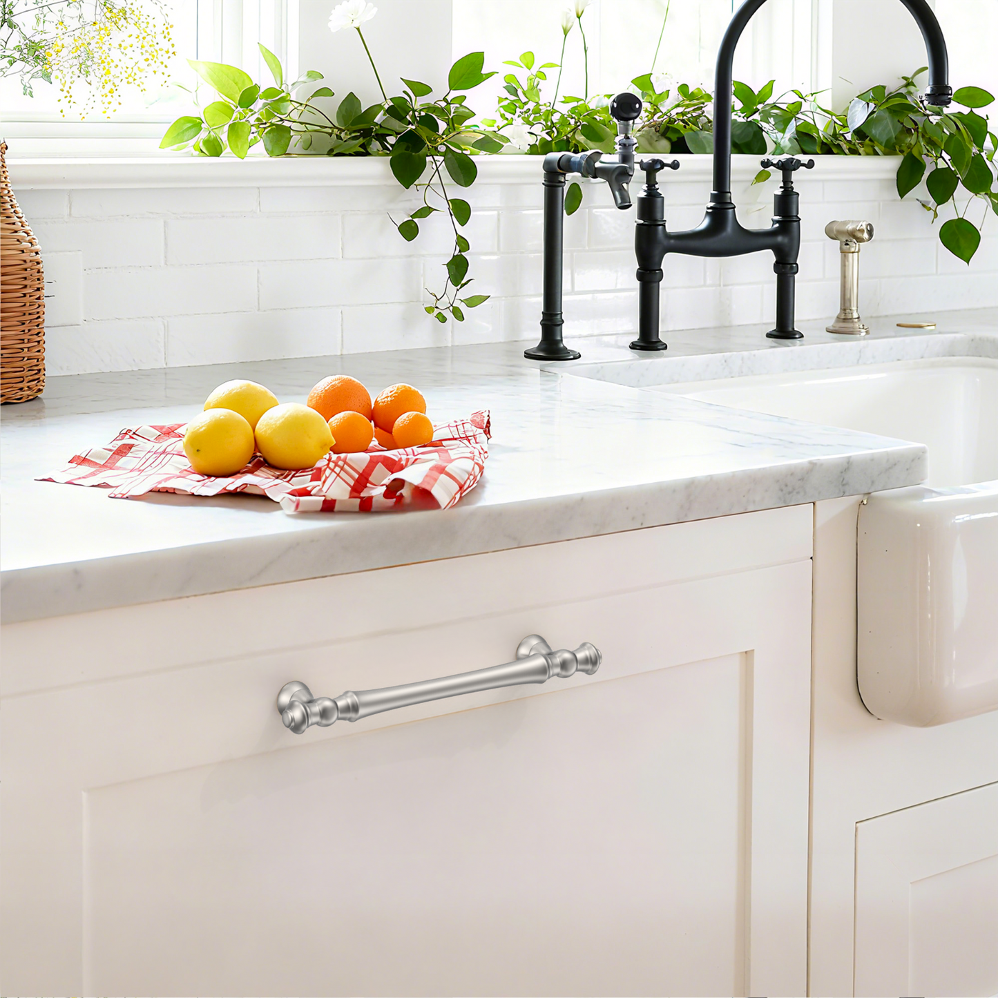 Asidrama 3768 Brushed Satin Nickel 10 Pack Kitchen Cabinet Pulls